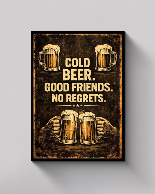 Cold Beer. Good Friends. No Regrets. – Man Cave