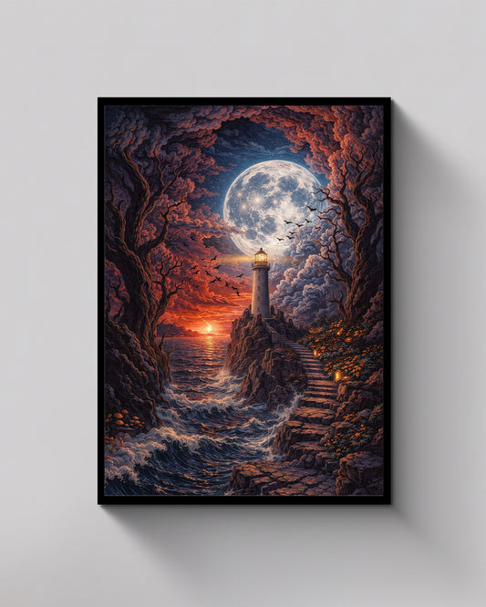Moonlit Lighthouse